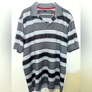 Men's Gray Striped Polo Shirt PGA Tour Licensed Apparel Size XXL Golf Wear
